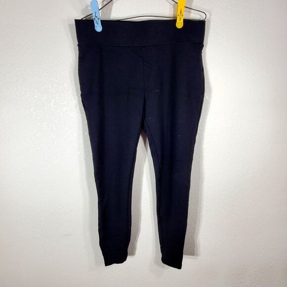 Matty M Women's Size XL Black High Rise Ponte Slub Slimming Legging Pockets - Picture 1 of 6
